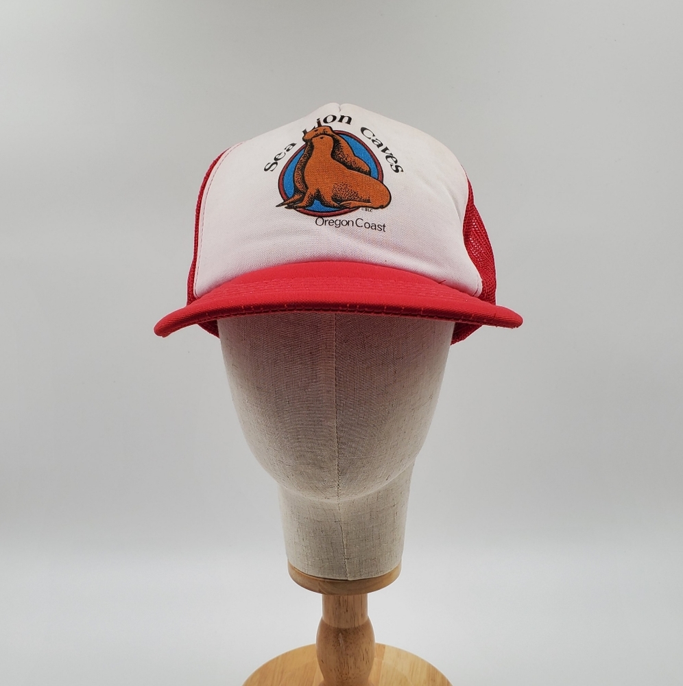Sea Lion Caves Orgeon Coast Vintage Mesh Snap Back Hat
